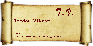 Torday Viktor névjegykártya